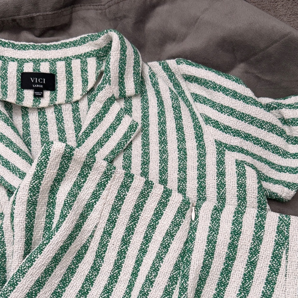 VICI Green & White Striped Two Piece Set - Picture 6 of 6